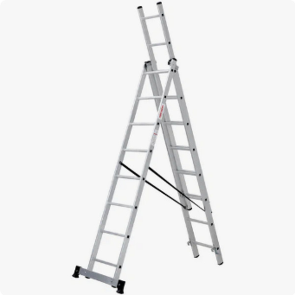  Лестница 3-секц 3*8 ступеней h-4,75м (рабочая h-5,68м) алюм Новая высота NV1230 1230308