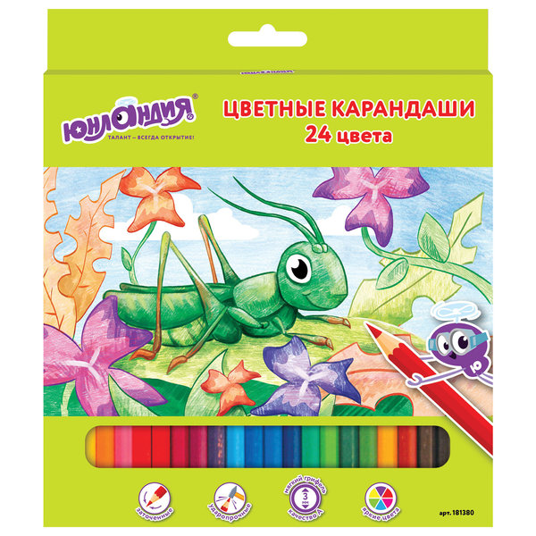  Карандаши цветн 24цв Юнландия 181380