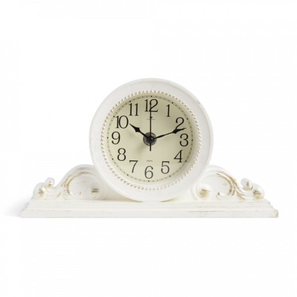  Часы настольные 26х14см белый с золотом Классика рубин 2514-003