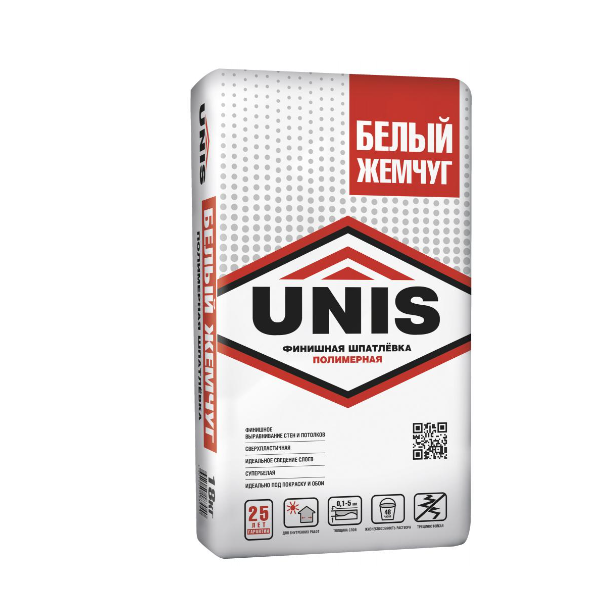  Шпаклевка полимерная Белый жемчуг 18кг Юнис