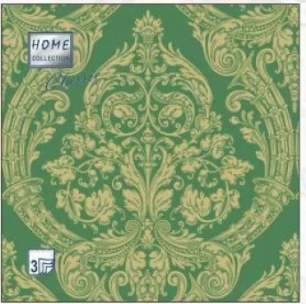  Салфетки бумажн. Bouquet Home collection Classic 3-х сл 20шт Royal 33*33 зол на зелен 37015