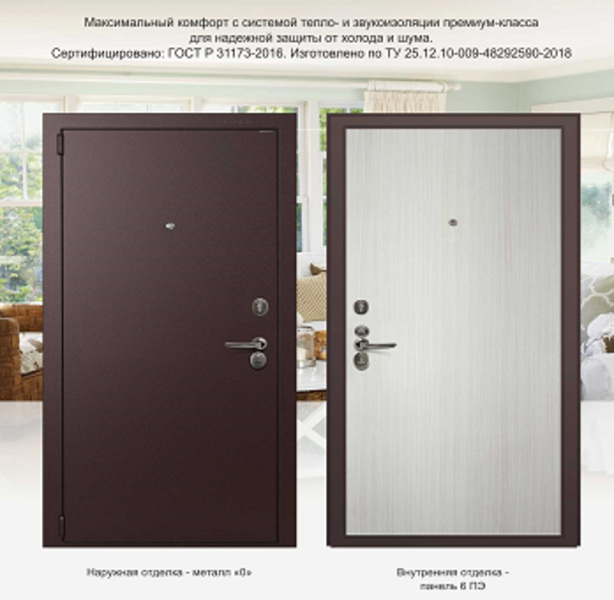  Дверь металлическая 2050*980 ДС9 Гардиан Правая хром
