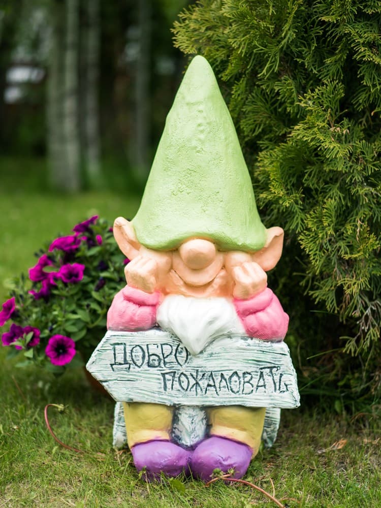  Фигура Гном Добро пожаловать F08370-Gr зеленый 340x310x650мм