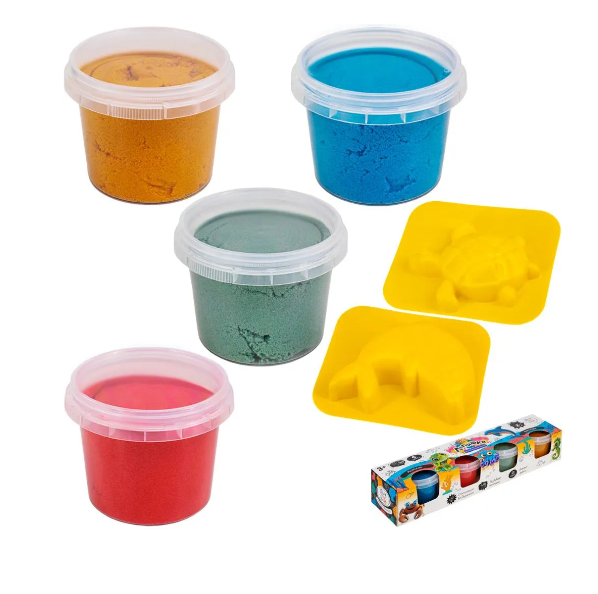  Набор для творчества Кинетический песок 4 цв Лепишка Морский фантазии 993-825