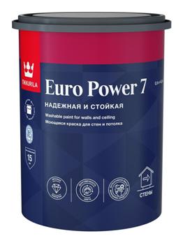  Краска в/д моющаяся 0,9л мат Euro Power 7 A Tikkurila