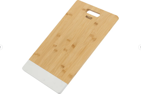  Доска разделочная 39,5*26см бамбук вставка бел.мрамор 93-BM-9-01 Linea Bamboo