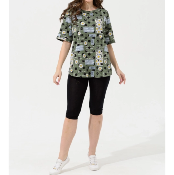  Костюм жен. Дачный сезон р.58 с бриджами зеленый 2198-К/Ви