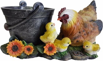  Фигура Ведерко с курицей и цыплятами 16*34*14