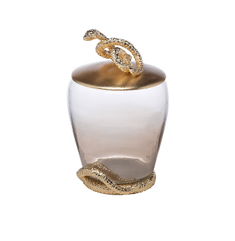  Ваза декор. с крышкой Серпенте (Serpente) 13,5х13,5х22см GARDA DECOR