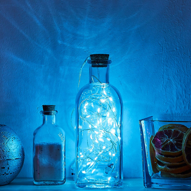  Гирлянда св/д нить 5м 50LED голуб IP20 на бат Роса ULD-S0500-050/SCB/2AA Ice Blue Uniel