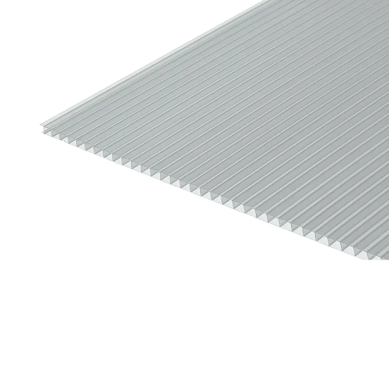 Поликарбонат сотовый прозрачный 2,1м х 6м т.4мм КИВИ плотн.0,51 - фото