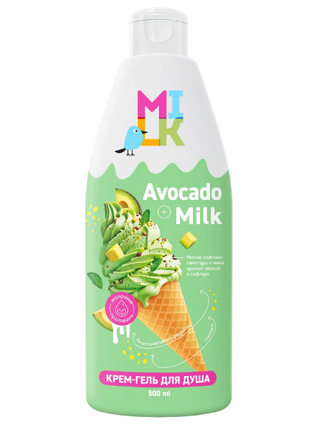  Гель-крем д/душа 500мл молоко и авакадо БИГ милк