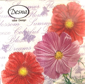  Салфетки бумажн. Desna Design 1-но сл 40шт 24х24 Космея 57456