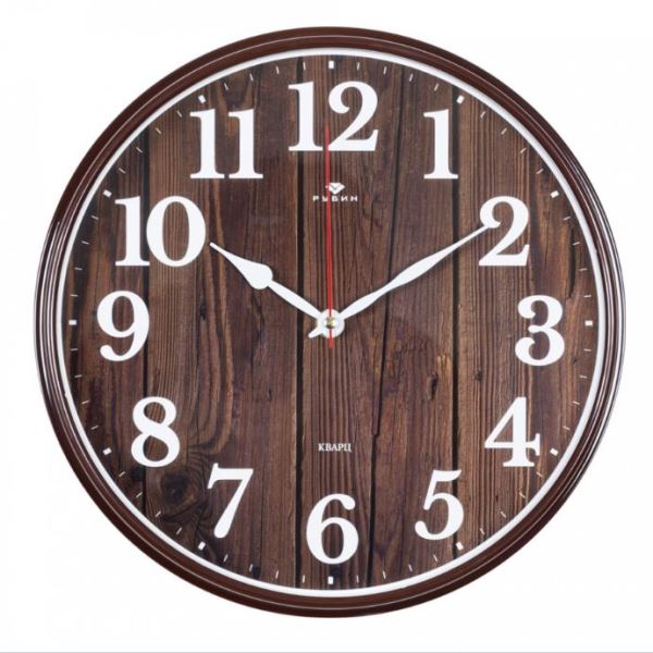  Часы настенные круг 29см коричневый Эко  Рубин 2940-002