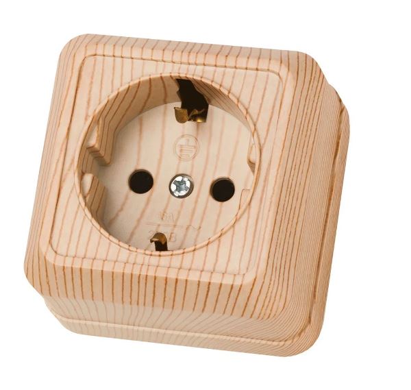  Розетка 2ОП б/з сосна Ладога SQ1801-0412 TDM 41139