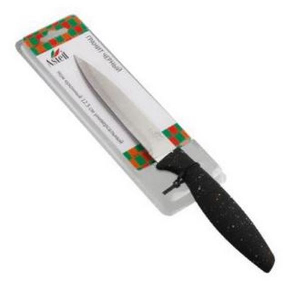  Нож кухонный 12,5см Гранит Черный универсальный AST-004-HK-103