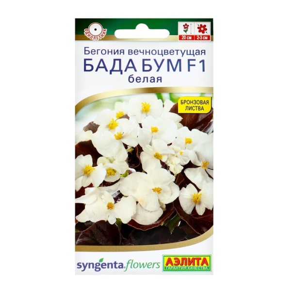  Бегония Бада Бум белая  цв F1 Аэлита 