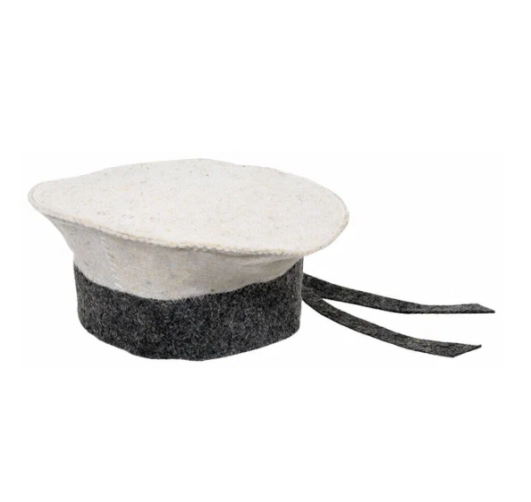  Шапка банная бескозырка большая комби Hot Pot войлок