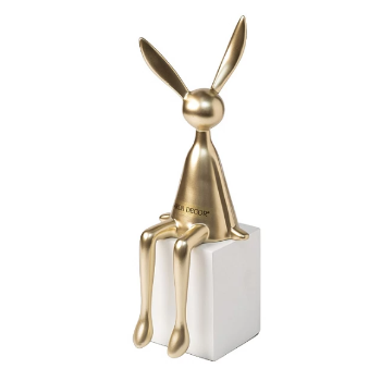 Статуэтка Кролик цвет золото 11х11х29см GARDA DECOR - фото