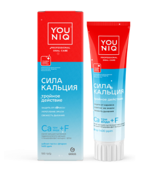  Паста зубная Grass Youniq 100гр сила кальция 145091