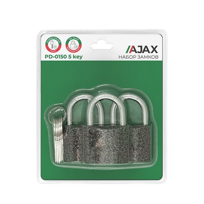  Набор замков навесных PD-0150 3 locks+5 keys 57995 AJAX