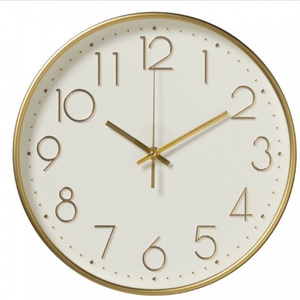  Часы настенные круг 30см белый золото Классика Рубин 3017-006