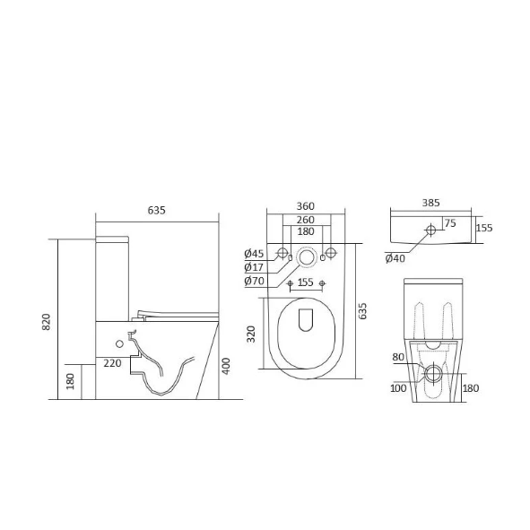  Унитаз напольн 630*390*825мм Либра с бачком б/ободков плавн закрыв Aquatek