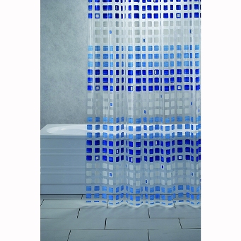  Штора для ванн 180*200 ПВХ Murano синяя 7836
