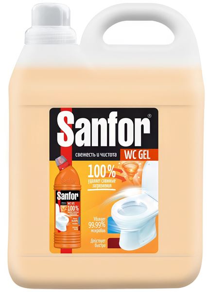  Чистящее средство для туалета 5л Санфор Гель WC Super Power от сложных загрязнений 25792