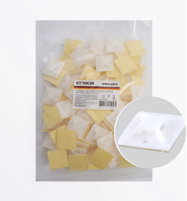  Площадка самоклеящ 30x30мм белый  под хомуты 