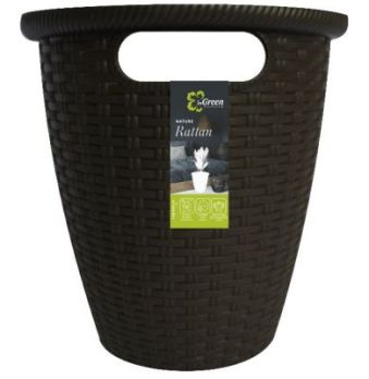  Кашпо Rattan d185мм/3л с внутр.горш. шокол ING6212ГШК
