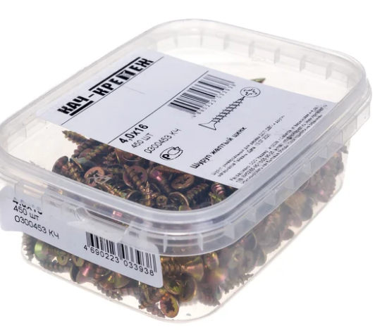  Саморез по дереву желтый Pz 4х16 450шт 0300453 КЧ