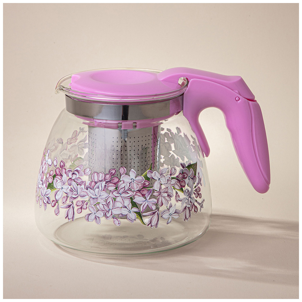  Чайник заварочный 0,9л Сирень с фильтром 885-113 Agness