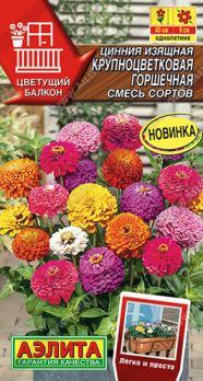  Цинния Крупноцветковая горшечная смесь 12шт цв Аэлита