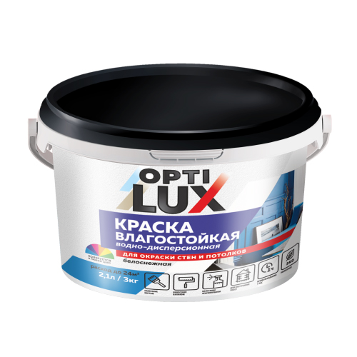  Краска в/д влагостойкая белоснежная Оптилюкс  3кг Ижсинтез Ж