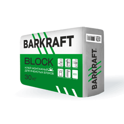 Клей для газобетона зимний 30кг BLOCK BARKRAFT - фото