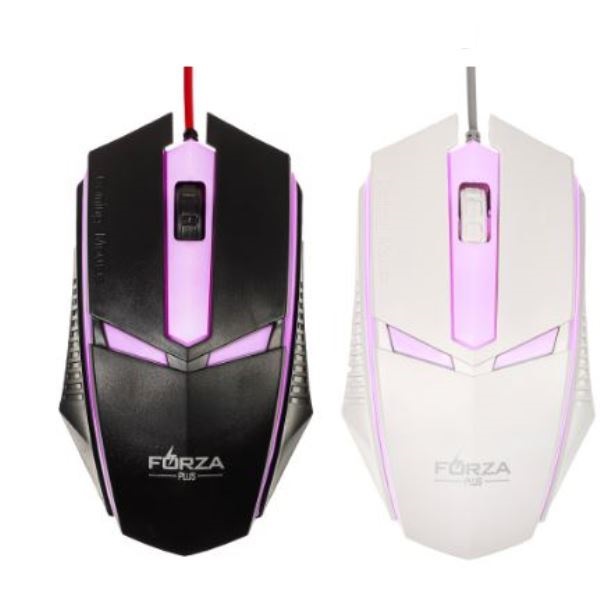  Мышь компьютерная проводная FORZA 1200DPI игровая 4 цв 405-023