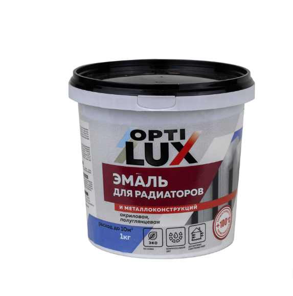  Эмаль для радиаторов и металла акриловая 1кг Оптилюкс Ижсинтез Ж