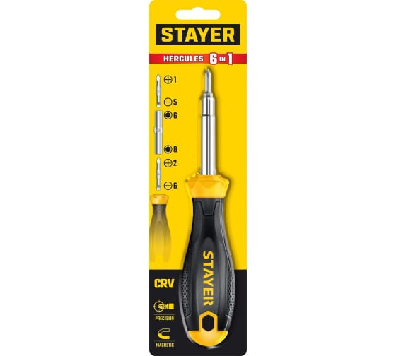  Отвертка 6в1 комби 2517 Stayer Hercules