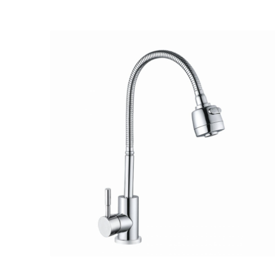  Смеситель для кухни 587125 шар с гибк излив хром Парма Антей