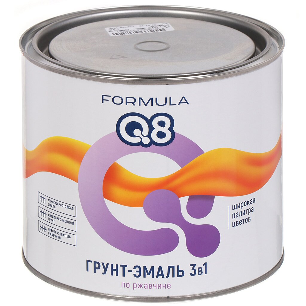  Грунт-эмаль по ржавчине 3в1 1,9л белая Formula Q8