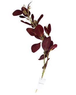  Веточка эвкалипта с цветами листья бордовые 72см GARDA DECOR