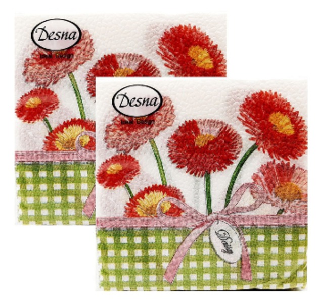  Салфетки бумажн. Desna Design1-но сл 40шт 25х25 в ассортименте 0281