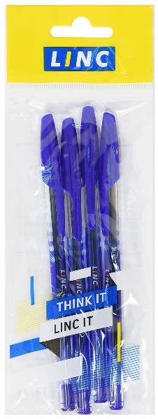  Набор ручек шарик 4цв синий Linc Offix 162369