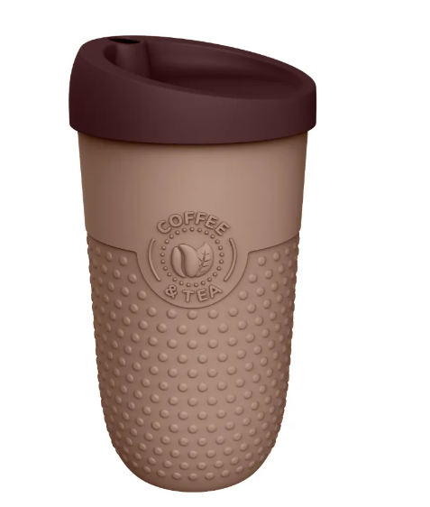  Стакан 550мл с крышкой коричневый 435294914