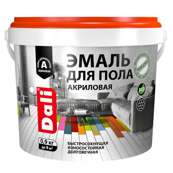  Эмаль для пола DALI база А 0,9кг арт. 65125 Рогнеда