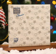  Салфетки бумажные 3-х слойные 33х33см 20шт ЗВЕЗДОПАД Домашний Букет