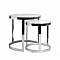 Столы журн(наб. из 2шт) стекло мрам/хром d60х60/d46х50 GARDA DECOR