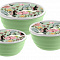 Набор мисок 3шт 1,1/2,1/3,2л Latina с крышк декор зелен 222133818/08