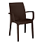 Стул садовый пластиковый 585х560х855мм Rattan коричневый Ola Dom